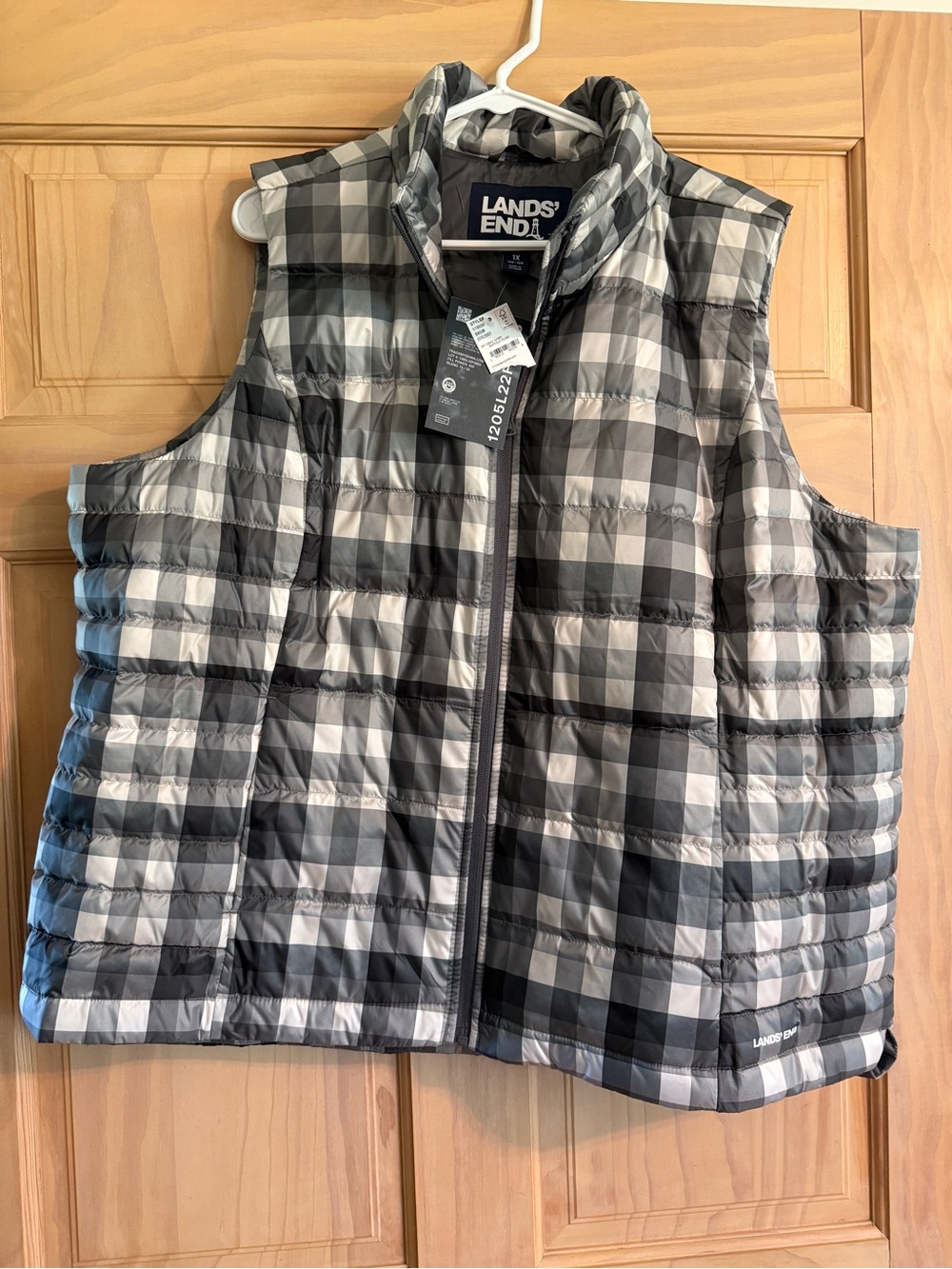 Lands' End Dark Gray Quilted Vest
